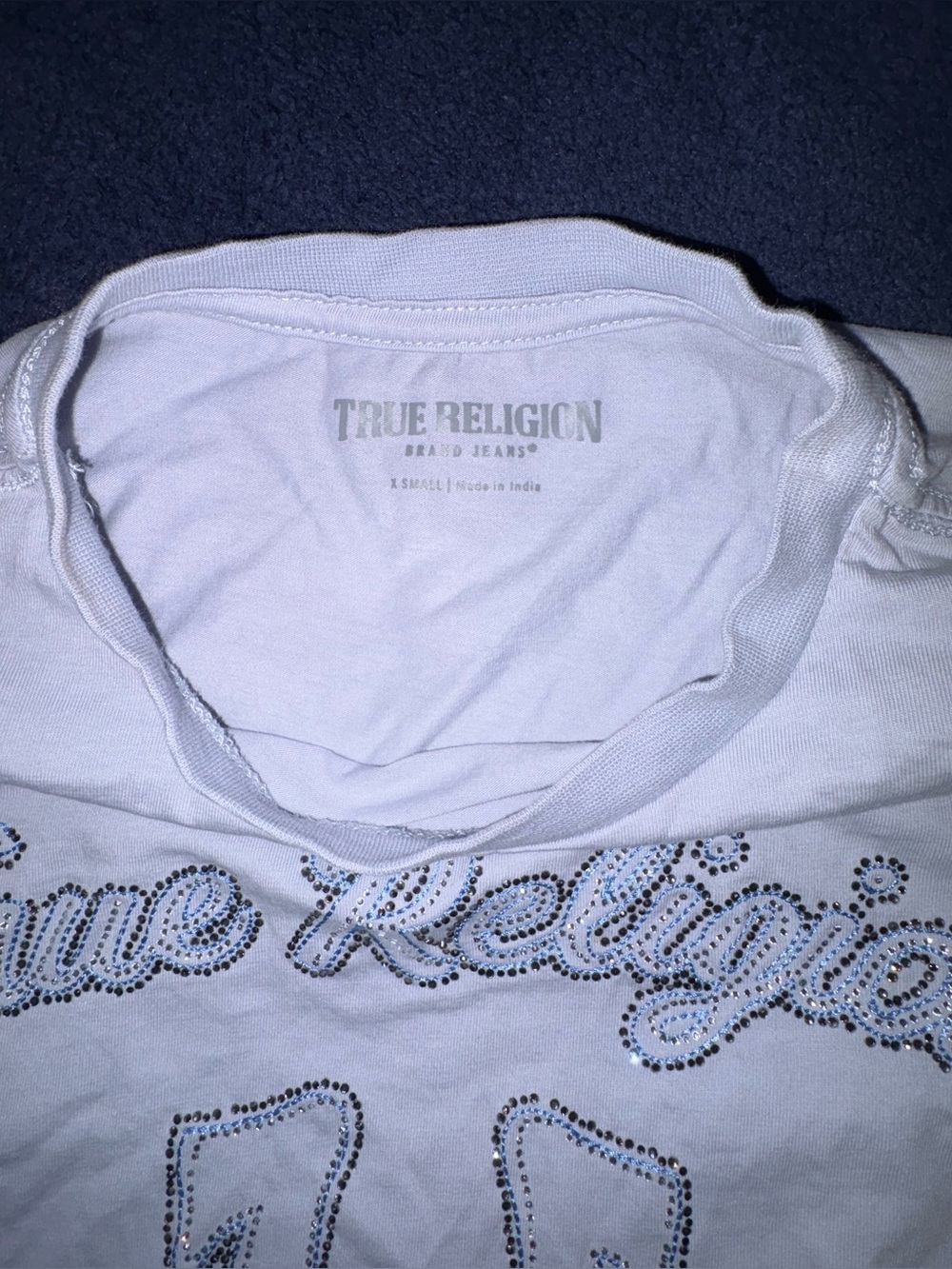 True Religion Rhinestone Logo Tee - Picture 2 of 3